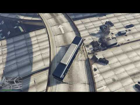 Explosive GTA 5 Glitch: NPCs Cascade Off Overpass screenshot