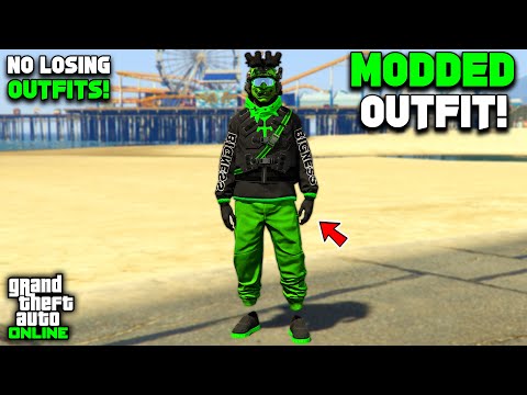Green Joggers and Glitched Armor in GTA 5 screenshot