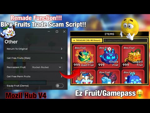 Remade Blox Fruits Trade Scam Script with Mozil Hub screenshot