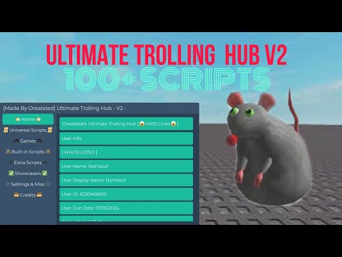 ULTIMATE TROLLING HUB V2 - 100+ Scripts & FE | ROBLOX Showcase screenshot